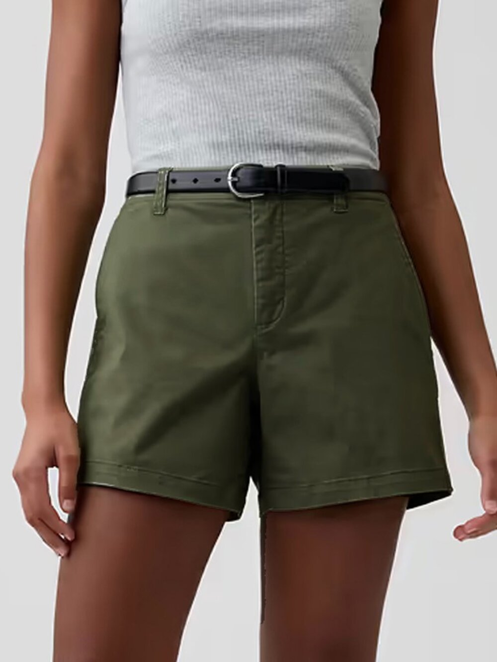 GAP Downtown Khaki Shorts 12 Tall Long Army Green 6" Inseam NWT